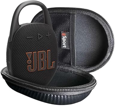 JBL Clip 5 Ultra Portable Bluetooth Speaker with gSport Carbon Fiber Case (Black)