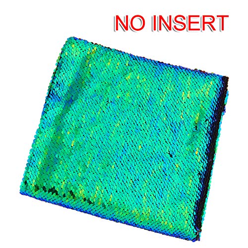 Play Tailor Sequin Pillow Cover Cushion Covers 16X16In Flip Sequins Decorative Throw Pillow Case, Black And Fantasic Green #TOP2