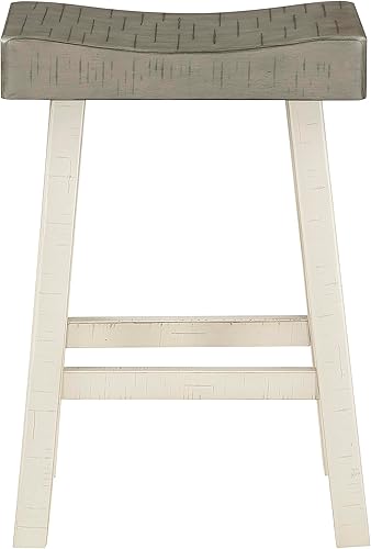 Miniatura 4 de Lexicon Crawford Taburete de altura de mostrador (juego de 2), blancocafé