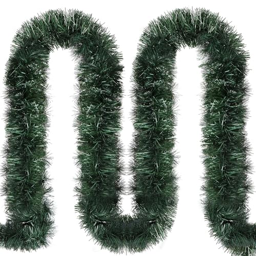 10M Guirnalda Navidad Verde de Pino Abeto Artificial para Hacer Coronas Navideña Puerta Árbol Navidad Manualidades Decoración Ventana Escalera