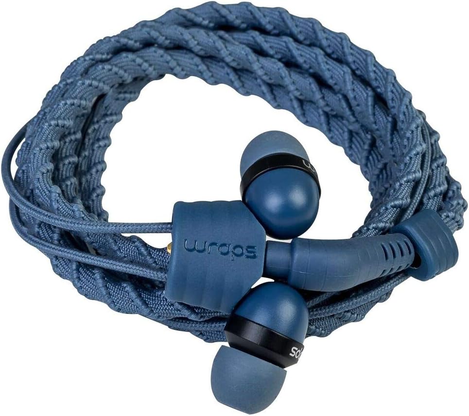 Wraps Wearable Braided Wristband Headphone Earbuds, Talk Denim (WRAPSCDEN-V15M)