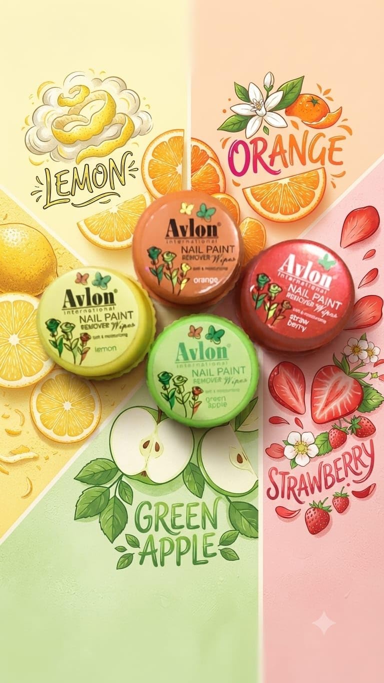 Nail Polish Remover Wipes – Acetone-Free, Travel-Friendly, Nourishing Formula for Effortless Removal (Green apple Lemon Orenge Strawberry, Pack Of 4)-image-39