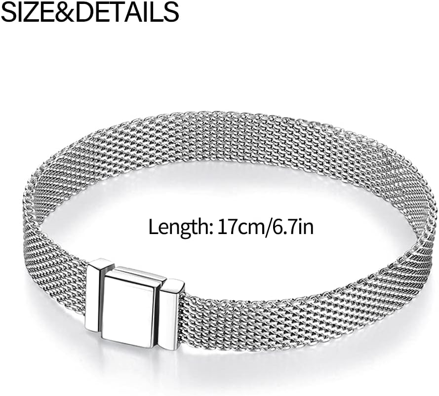 KUNSIR Jewelry Bracelet for with Reflexions clip-on charms,925 Sterling Silver Jewelry Bracelet Fit Gift for Women - Image 2