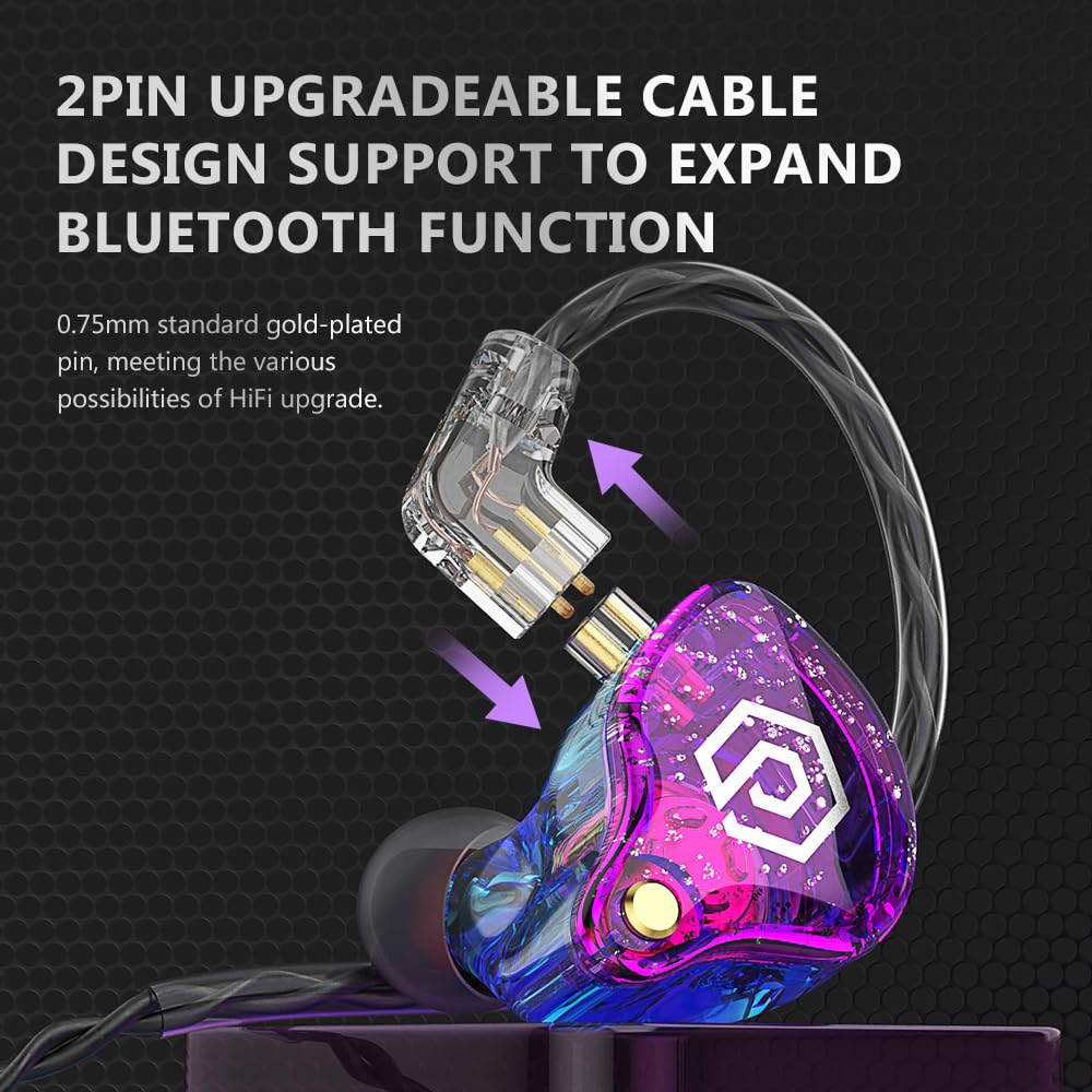 POPCORN Bass X8 Pro Typ C in Ear Monitore Kopfhörer Gaming Earbuds Kopfhörer Stereo mit Mikrofon (Lila)