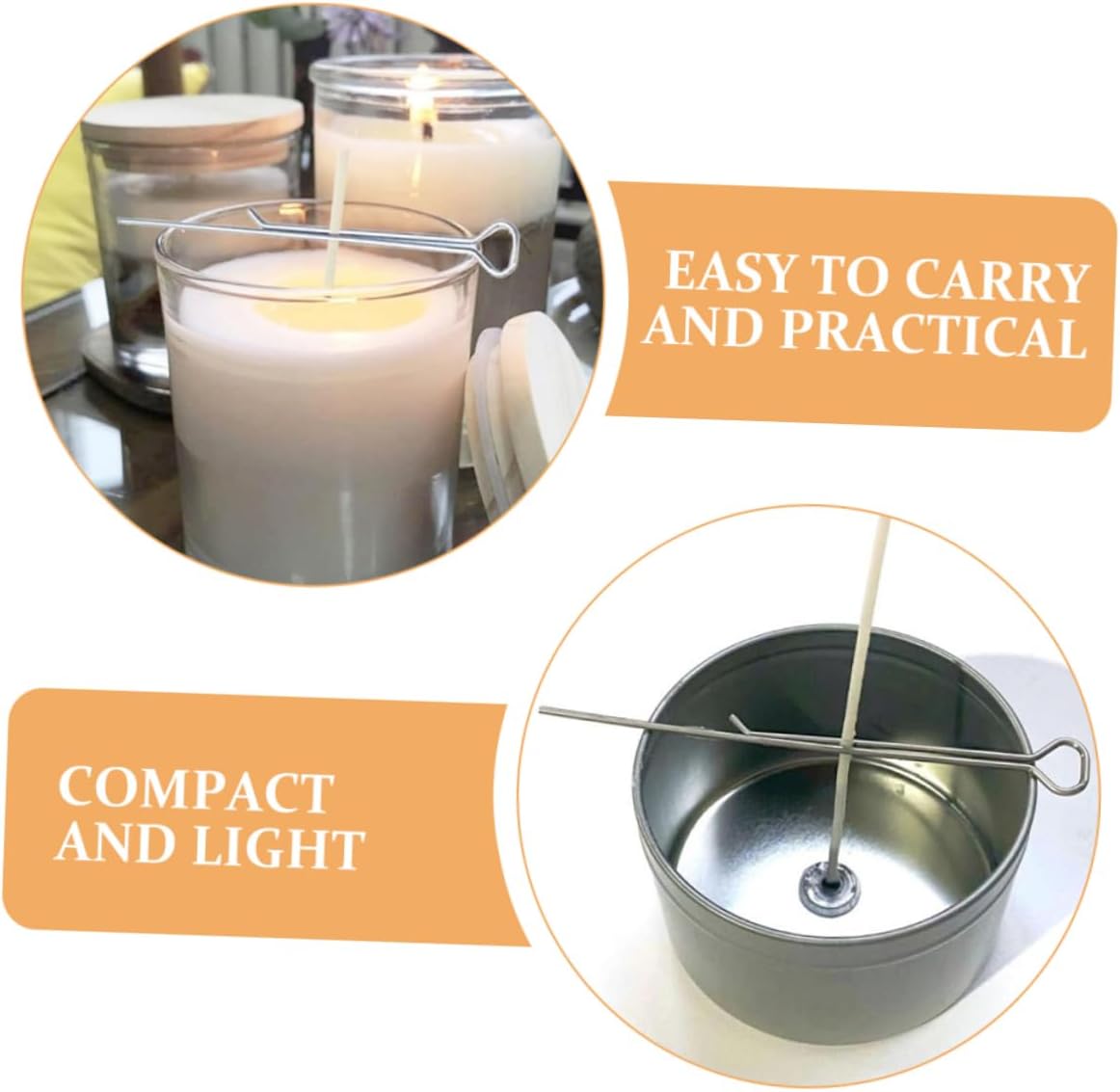 12pcs Candle Accessory Metal Wick Clips for Candle Making Wick Holder Tool for DIY Projects