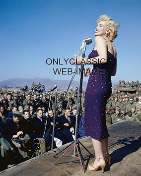 OnlyClassics SEXY Norma Jean IN KOREA PURPLE DRESS COLOR PHOTO PINUP CHEESECAKE BEAUTY