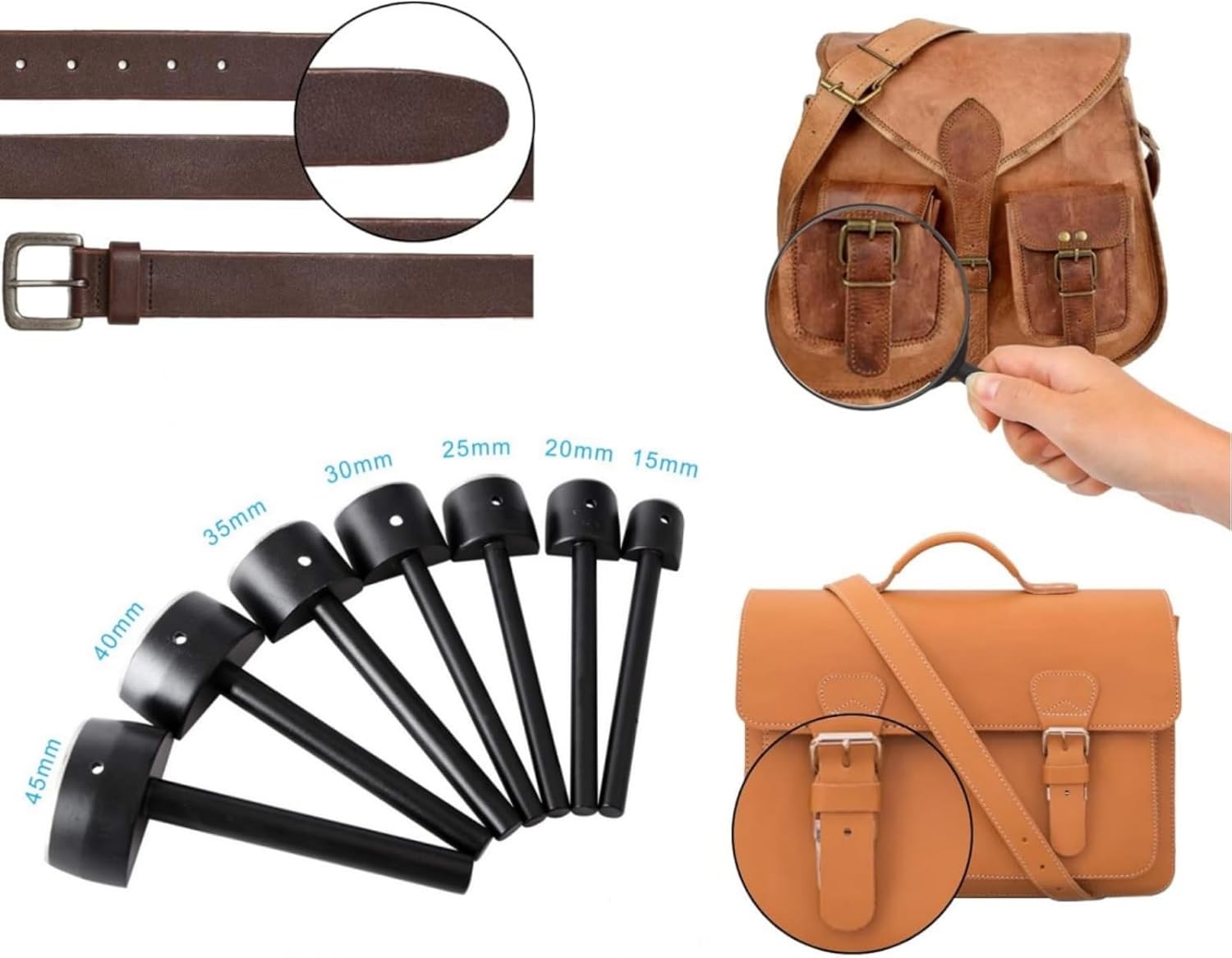 Leather Semicircle Punch,Half Round Leather Punch Cutter 1/2 Arch Semicircle Puncher Belt Puncher Hole Punch Tool for Handmade DIY Leathercraft (15mm)