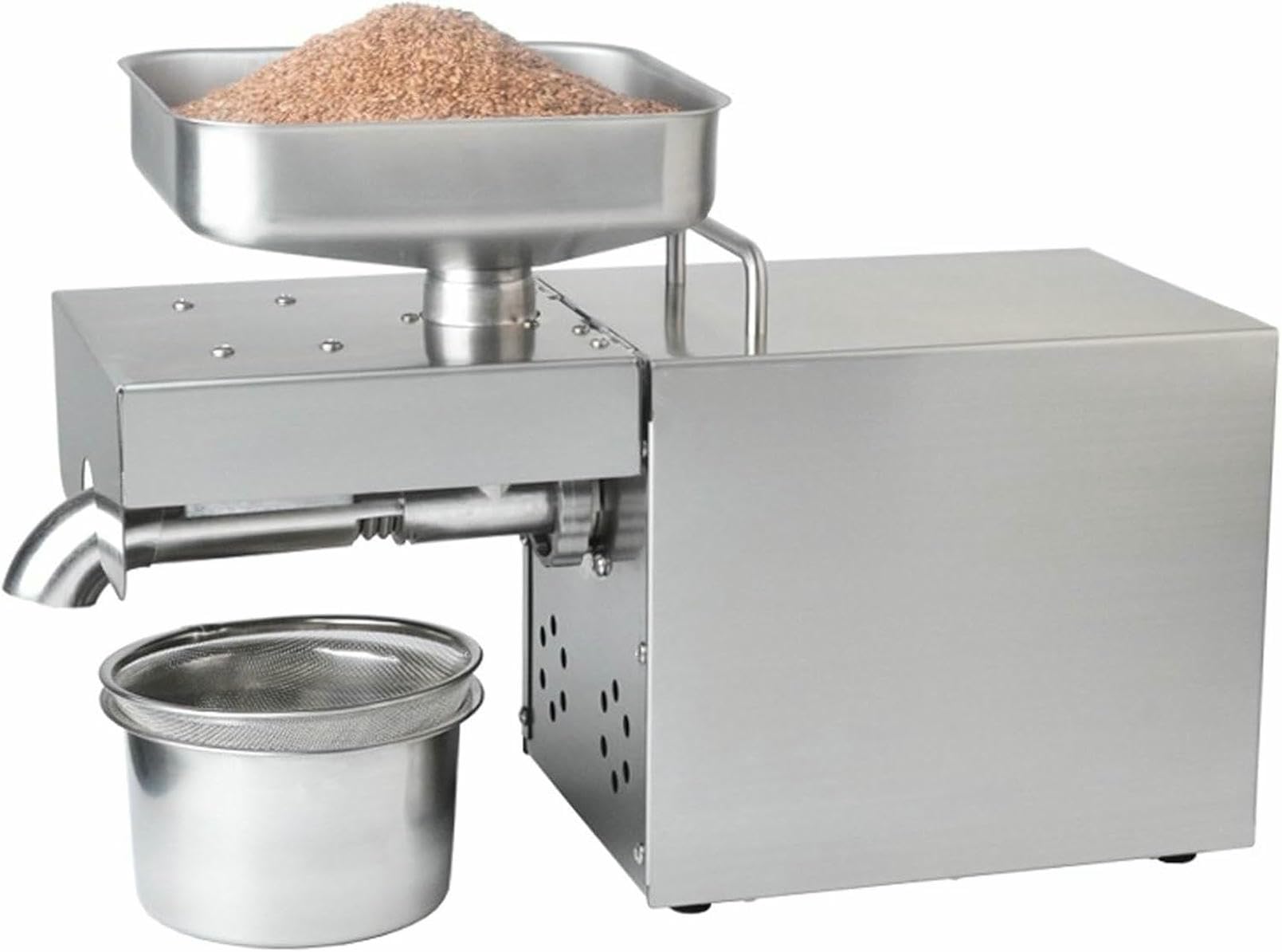 HADECOLL Automatic Oil Press Machine for Hot and Cold Extraction, Electric Expeller for Flaxseed, Peanut, Hemp, Sesame, Sunflower Seeds,