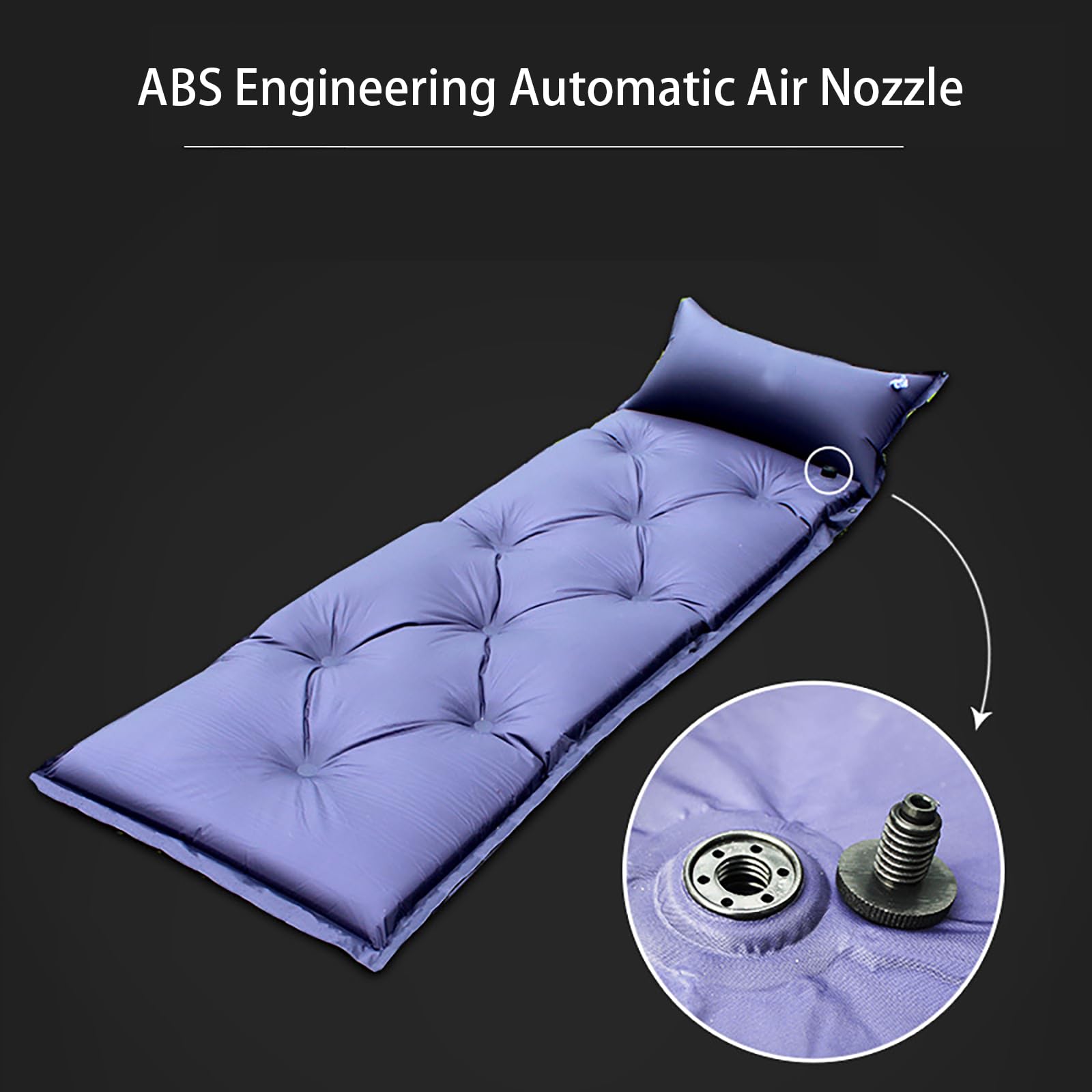 Esterilla De Camping Autoinflable con Almohada Integrada, Colchón De Espuma Impermeable De 3,5 Cm De Grosor Y Válvula De Aire De ABS, para Tiendas De Campaña, Senderismo Y Viajes
