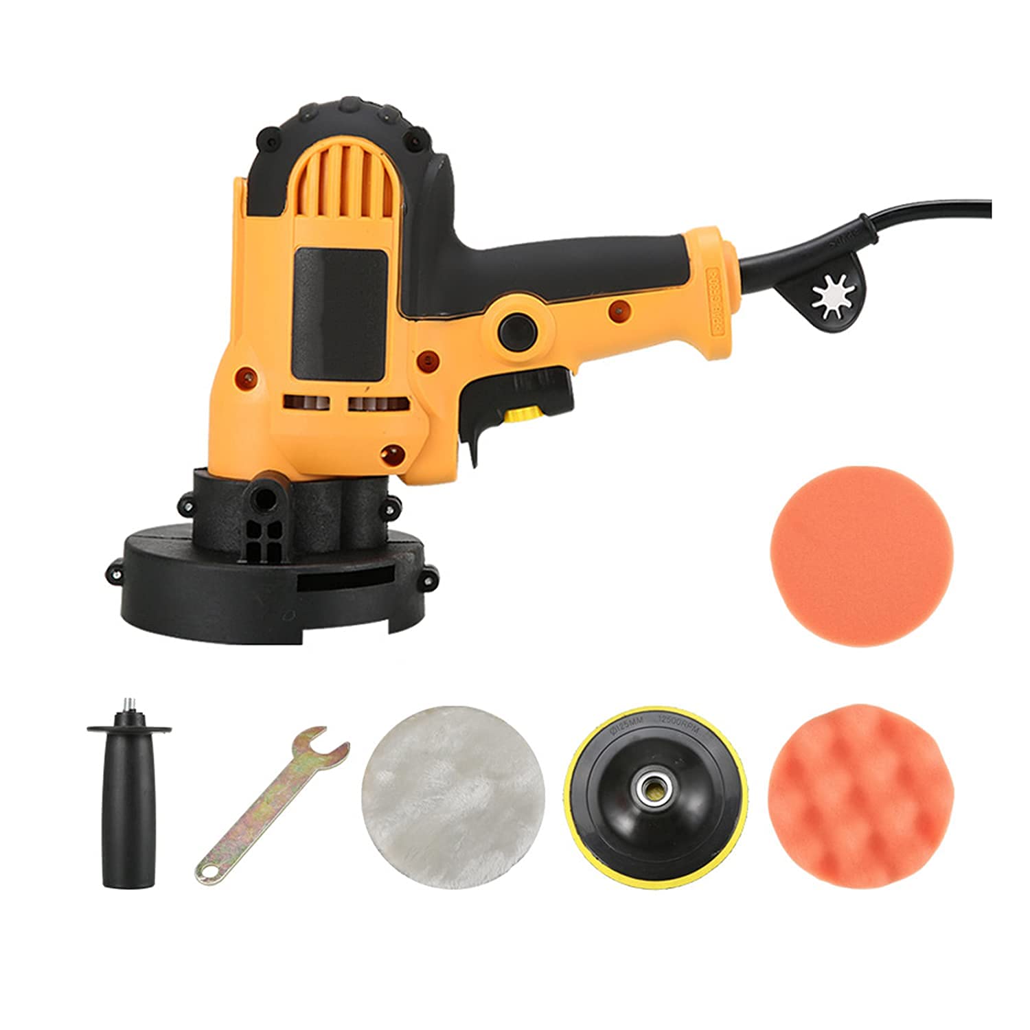 Kit Dettagli Auto con tamponi per lucidatura, lucidatrice a tampone con Impugnatura Laterale, velocità infinitamente variabile per Car Sa(lucidatrice)