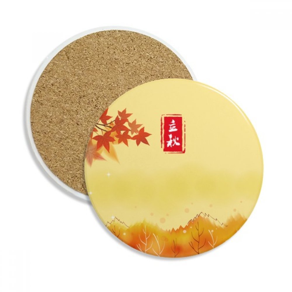 Coaster en céramique Automne Commence lot de 2 dessous de verre absorbants