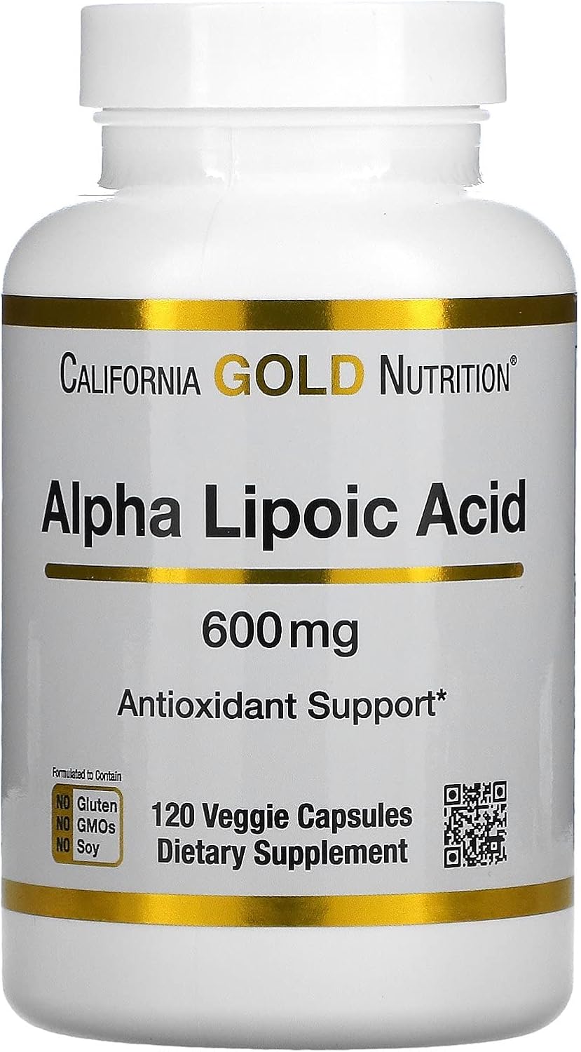 Buy Alpha Lipoic Acid, 600 mg, 120 Veggie Capsules, California Gold