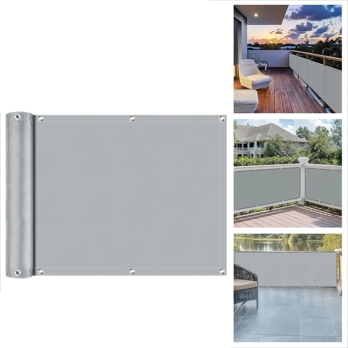 Balcony Privacy Screen Outdoor Fence Cover Windbreak Cover with Eyelets