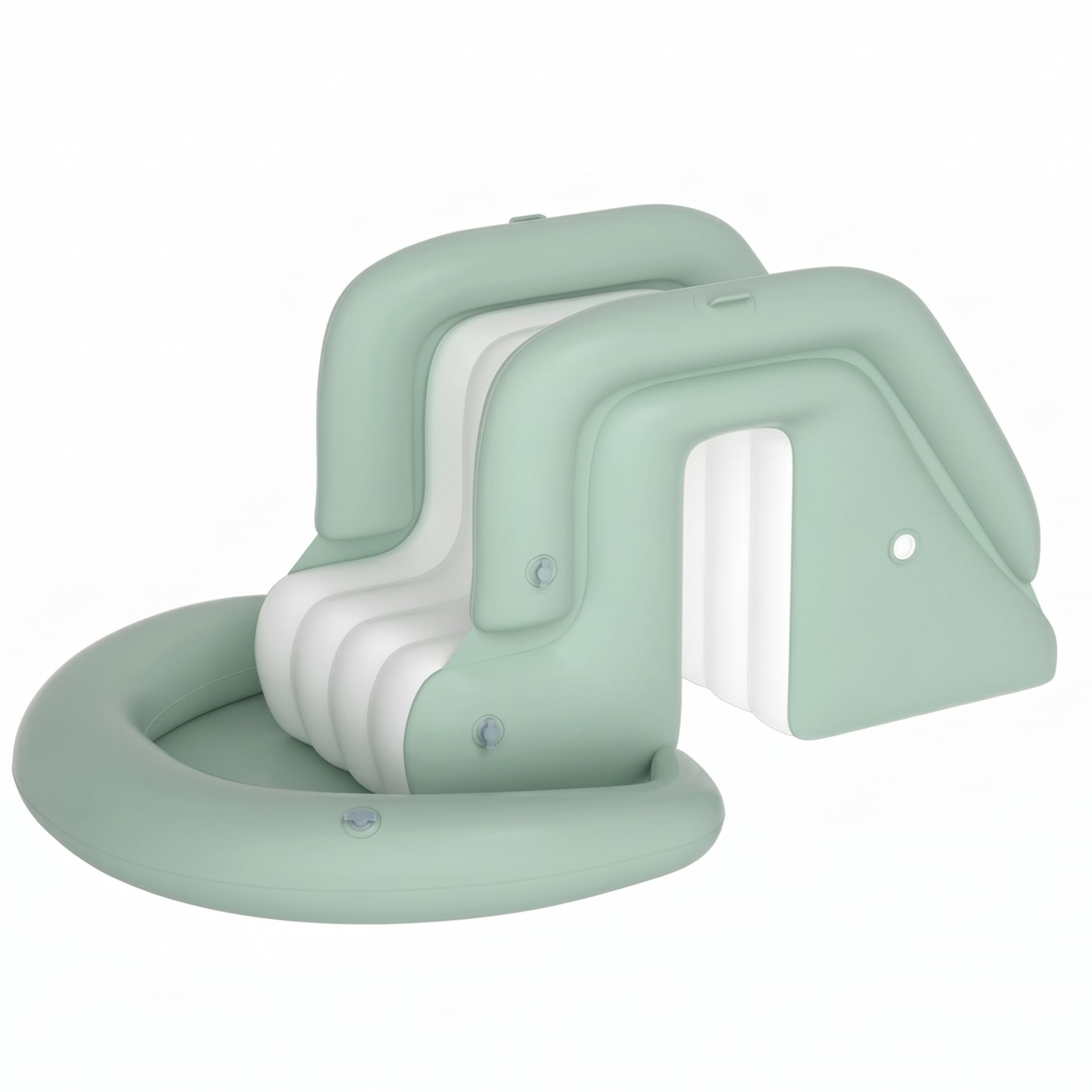 Tobogán acuático Inflable para Piscina Juguete de PVC para jardín de Verano con Base ensanchada antivuelco fácil instalación y Almacenamiento Verde Claro