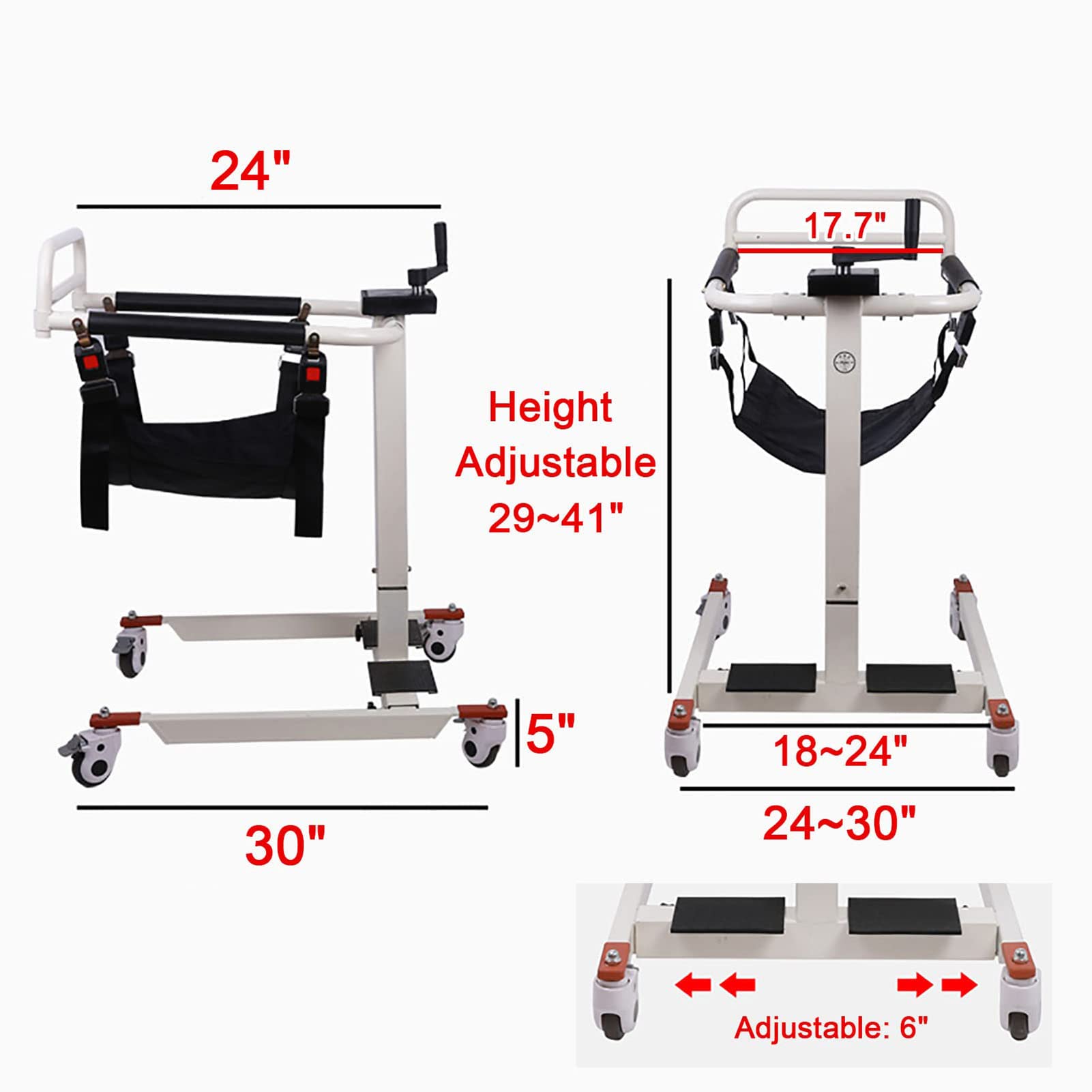 Patient Lift Wheelchair for Home, Grúa para Elevación y Traslado de Pacientes, Medical Toilets Seat Transfer Lifter for Disabled Elderly Seniors