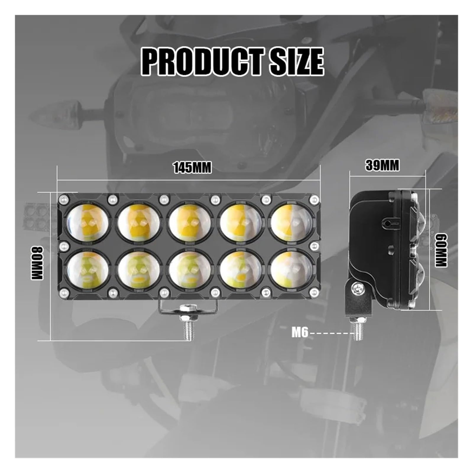 ESPYN Faros Moto Para Coche Camión 12V 24V 48V Foco LED Motocicleta 10leds Para Minilente Faro Auxiliar Luz Conducción Lámpara Antiniebla Alta/baja