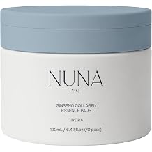 NUNA Ginseng Collagen Essence Pads - Hydrating and Revitalizing with Collagen, Fermented Ginseng Root Extract & Lactobacillus Ferment, Multi-Hyaluronic Acid Matrix, Centella Asiatica - 70 Pads