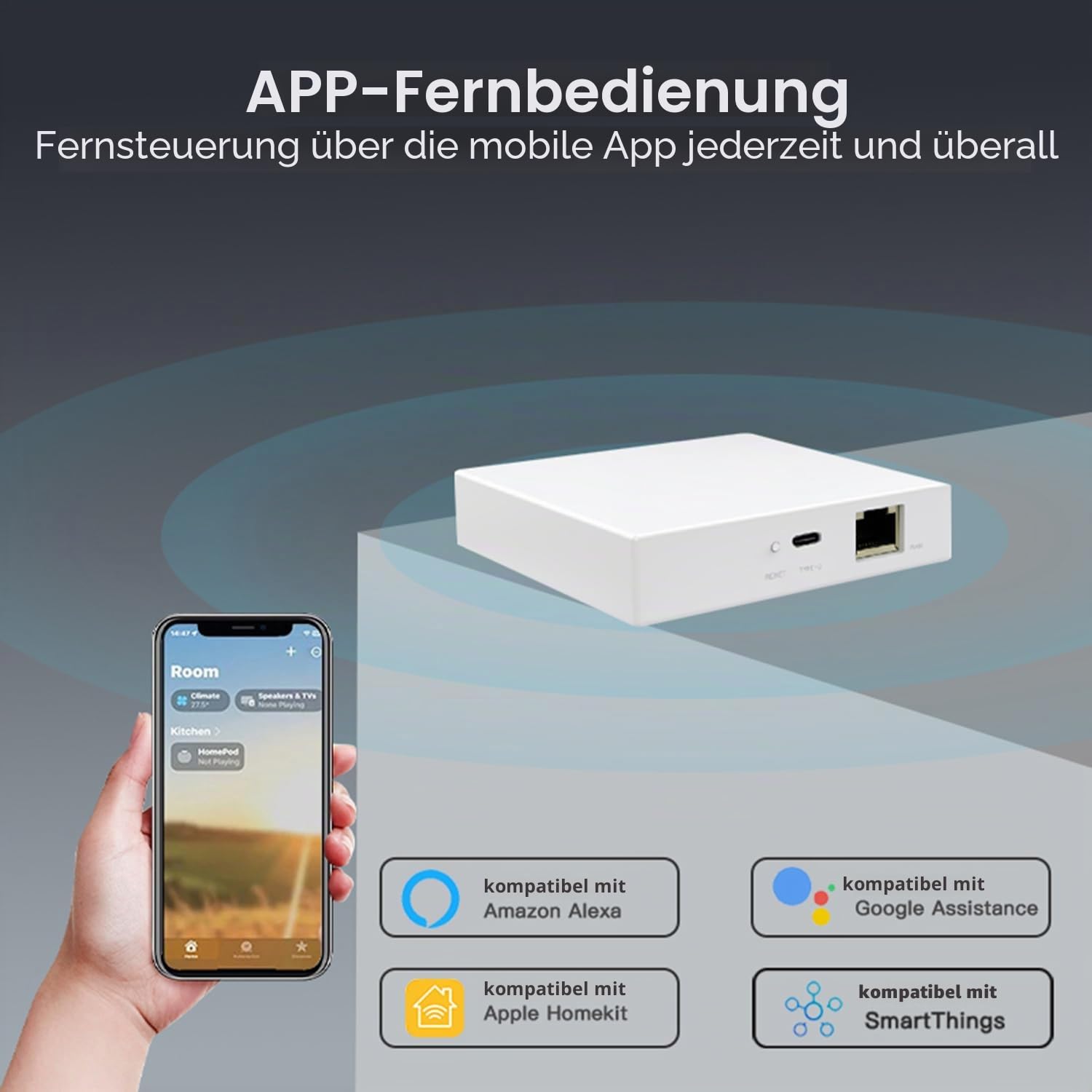Matter ZigBee Smart Home Hub: Smartes Kabel-Gateway, Matter Controller, Thread Border Router, Thread & Tuya ZigBee 3.0 Kabel-Bridge, unterstützt Amazon Alexa, Apple HomeKit und Home Assistant
