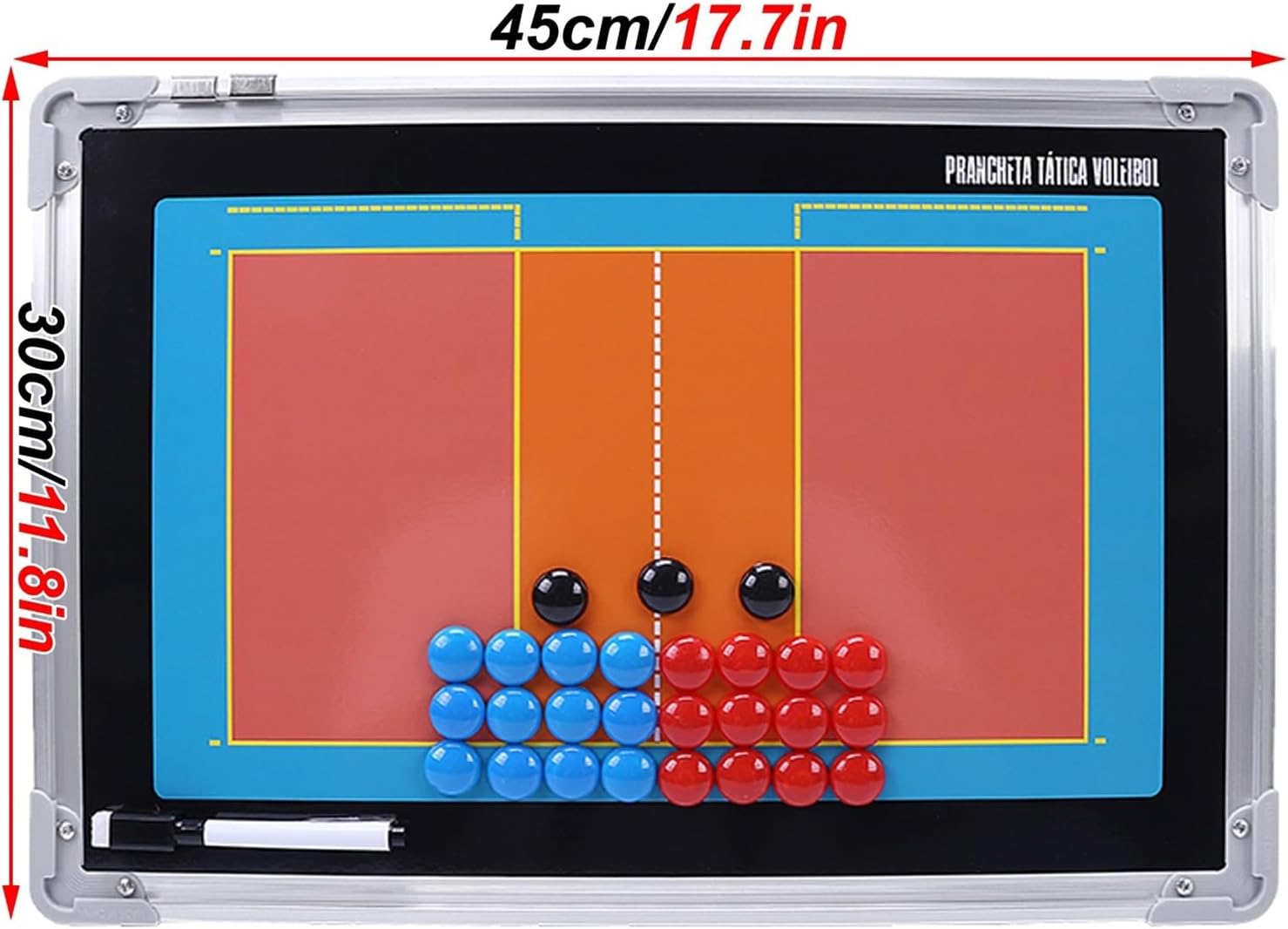 Volleyball Whiteboard for Coaches, Magnetic Handball Coaching Board, with Markers and Magnetic Chess Pieces, Double-Sided Available, for Training