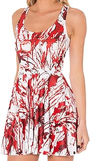 Women's Printed Elastic Sleeveless Breathable Camisole Skater Dress