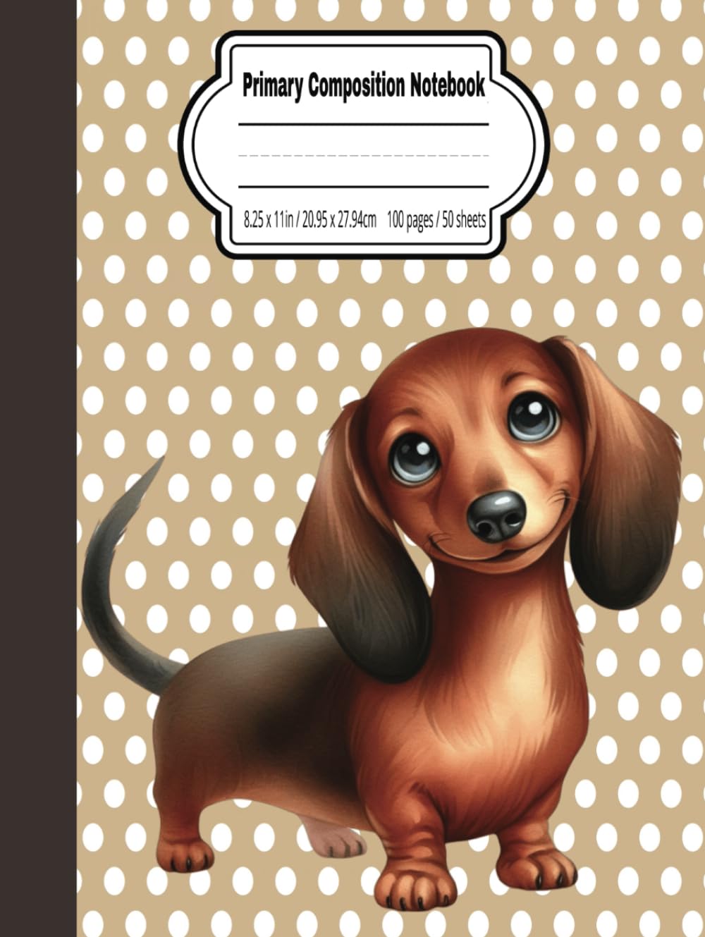 Primary Composition Notebook: Cute Puppy Dog Theme: Draw and Write Journal Book for Kids with Story Box and Wide Ruled Writing Paper: Grades Elementary K-2