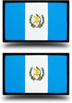 2 Pieces Pack Guatemala Flag Tactical Patch | Clear Knitting Embroidered Color | Military Hook and Loop Guatemalan Emblem for Caps, Backpack,Vest,Uniform,Clothes, Helmet, Dog Harness