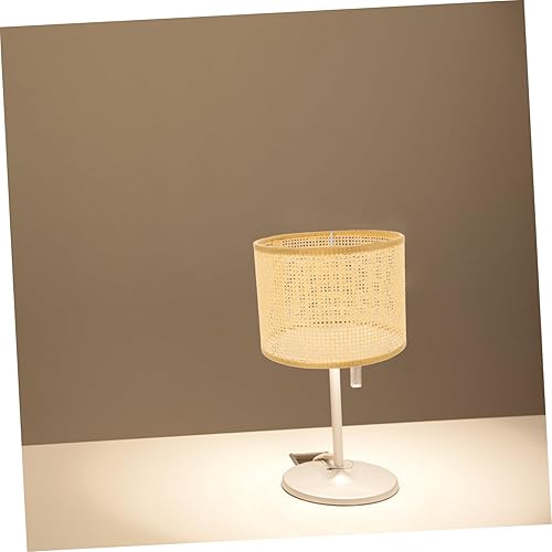 Miniatura 8 de 1 pantalla redonda de ratán natural, pantalla de mesa de ratán de malla, pantalla de lámpara de ratán para sala de estar, cocina, dormitorio (a