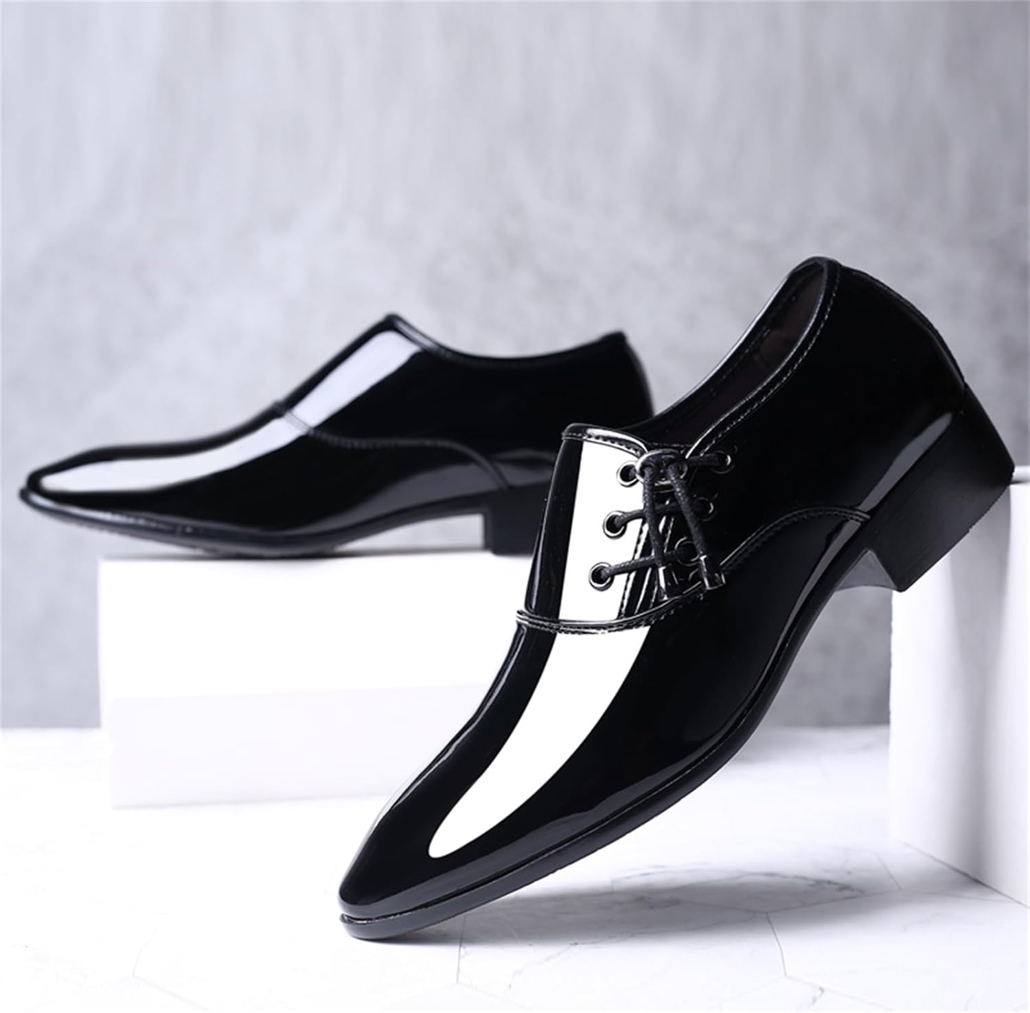 Mens Loafer Shoes Slip on Patent Leather Modern Dress Shoes for Men Business Casual Driving Prom Party Wedding Comfortable