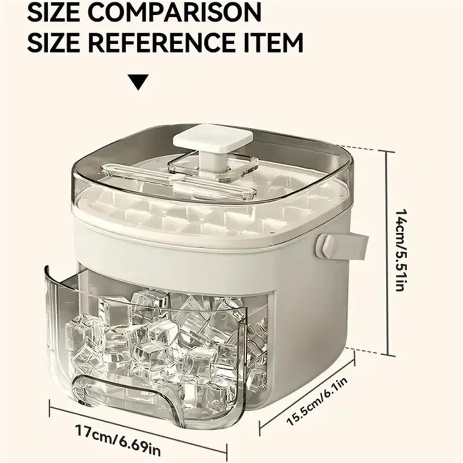 48 Extra-Large Ice Maker - Double Layer,Plastic Storage Tray Portable Design,Essential Kitchen Gadget(Red)