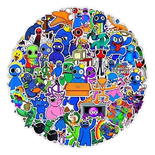 Rainbow Friends Stickers 50 unidades de vinilo Roblox pegatinas para ordenador portátil, botellas de agua, monopatín, snowboard, equipaje, bicicleta, ordenador, coche, impermeable, niños, adultos