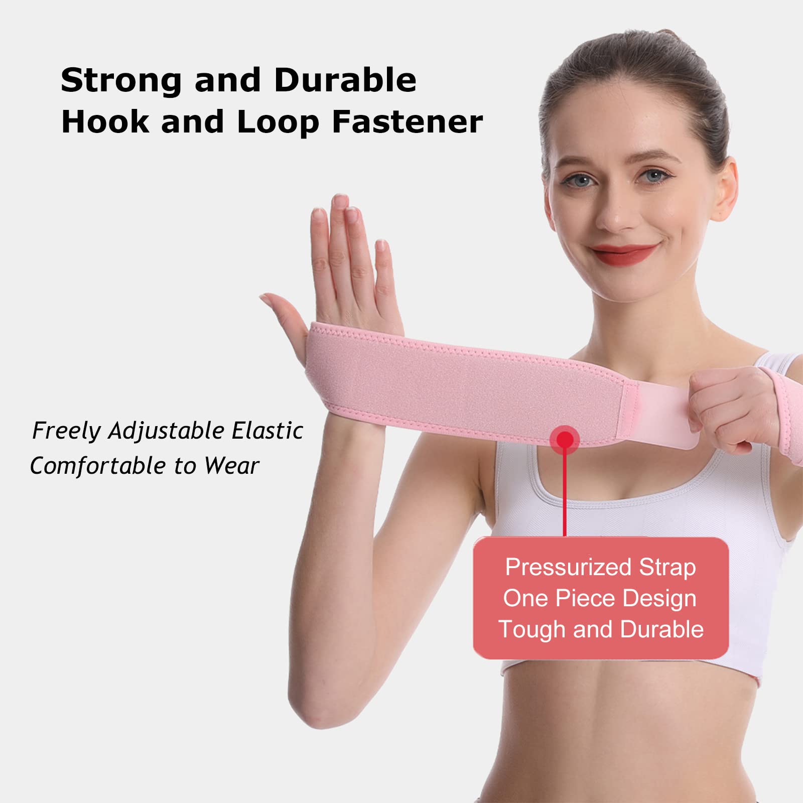 yeloumiss Wrist Support 1 Pair Compression Wrist Brace Elastic Adjustable Carpal Tunnel Support for Sports Protecting Fitness - Image 3