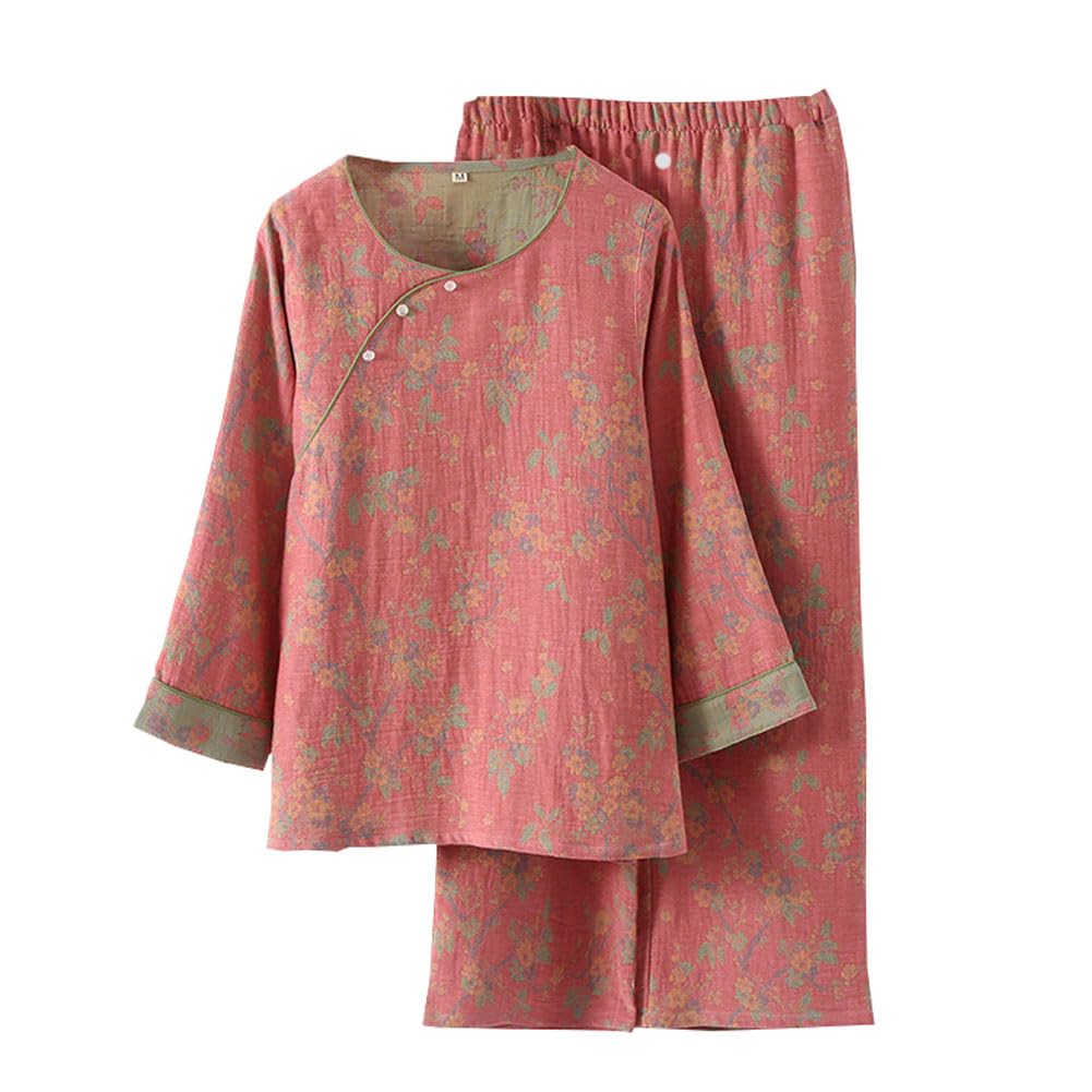 Set Pigiama in Tessuto Jacquard Pigiama Kimono Giapponese Hanfu da Donna