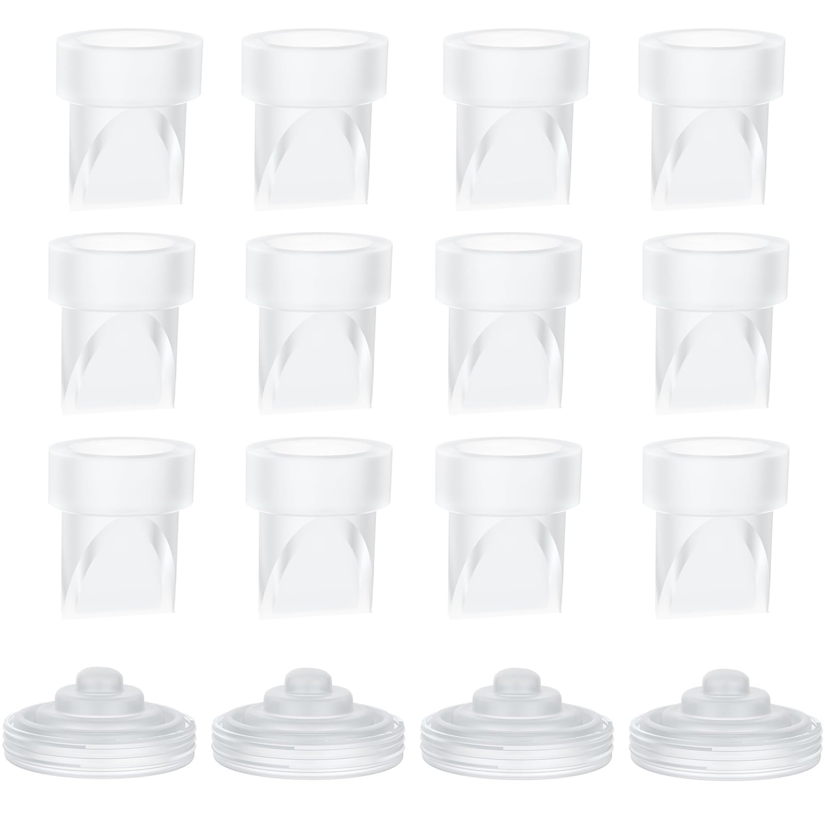 MompMuir 12pcs Duckbill Valves & 4pcs Silicone Diaphragm Compatible with Momcozy M5 / Paruu P16 Wearable Breast Pump, Replacement Pump Parts