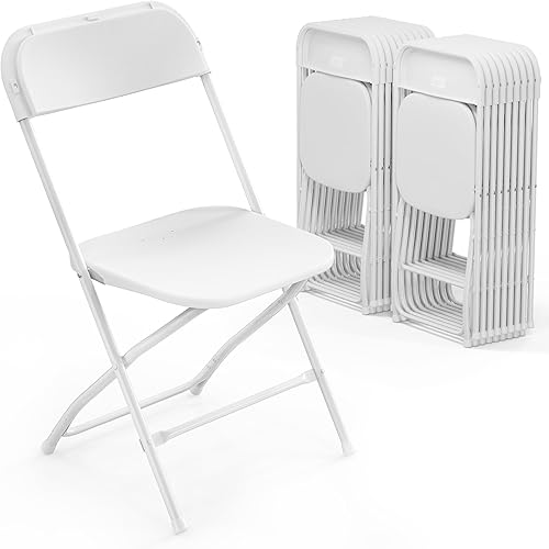 VINGLI Juego de sillas plegables, asiento plegable portátil y cómodo para adultos, marco de metal con panel de plástico, ideal para fiestas,