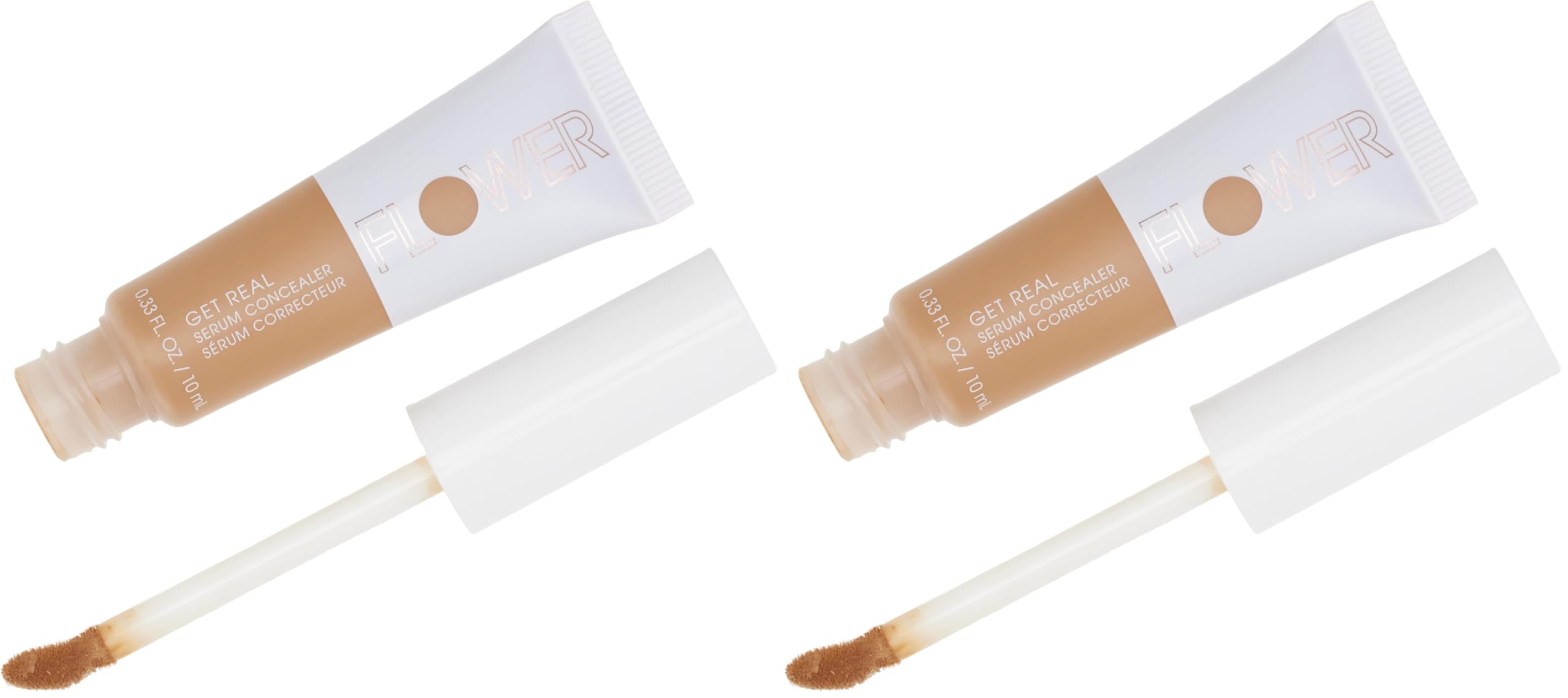 FLOWER BEAUTY By Drew Barrymore Get Real Serum Concealer - Brightens Skin Blurs Blemishes - Hydrating Serum- Medium