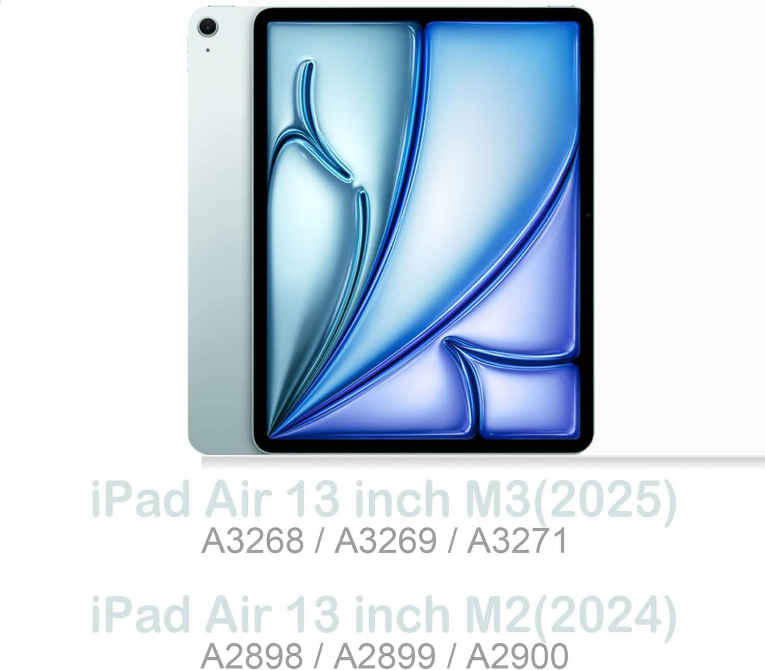 Feams for iPad Air 13 Inch Case M4 2026/M3 2025/M2 2024, Slim iPad Pro 12.9 Inch 6th/5th/4th Generation 2022/2021/2020 Case Clear Back Cover with Auto Sleep & Pencil Holder, Blue Bow Flower