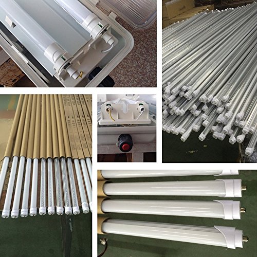 JOMITOP LED Light Tube, 45W, Replacement 100W Fluorescent Lamp Shop Lights, 8FT, T8 Single Pin FA8 Base, Dual-Ended Power, Cold White 6000K, 4500LM, Frosted Cover, AC 85-265V - 25 Pack