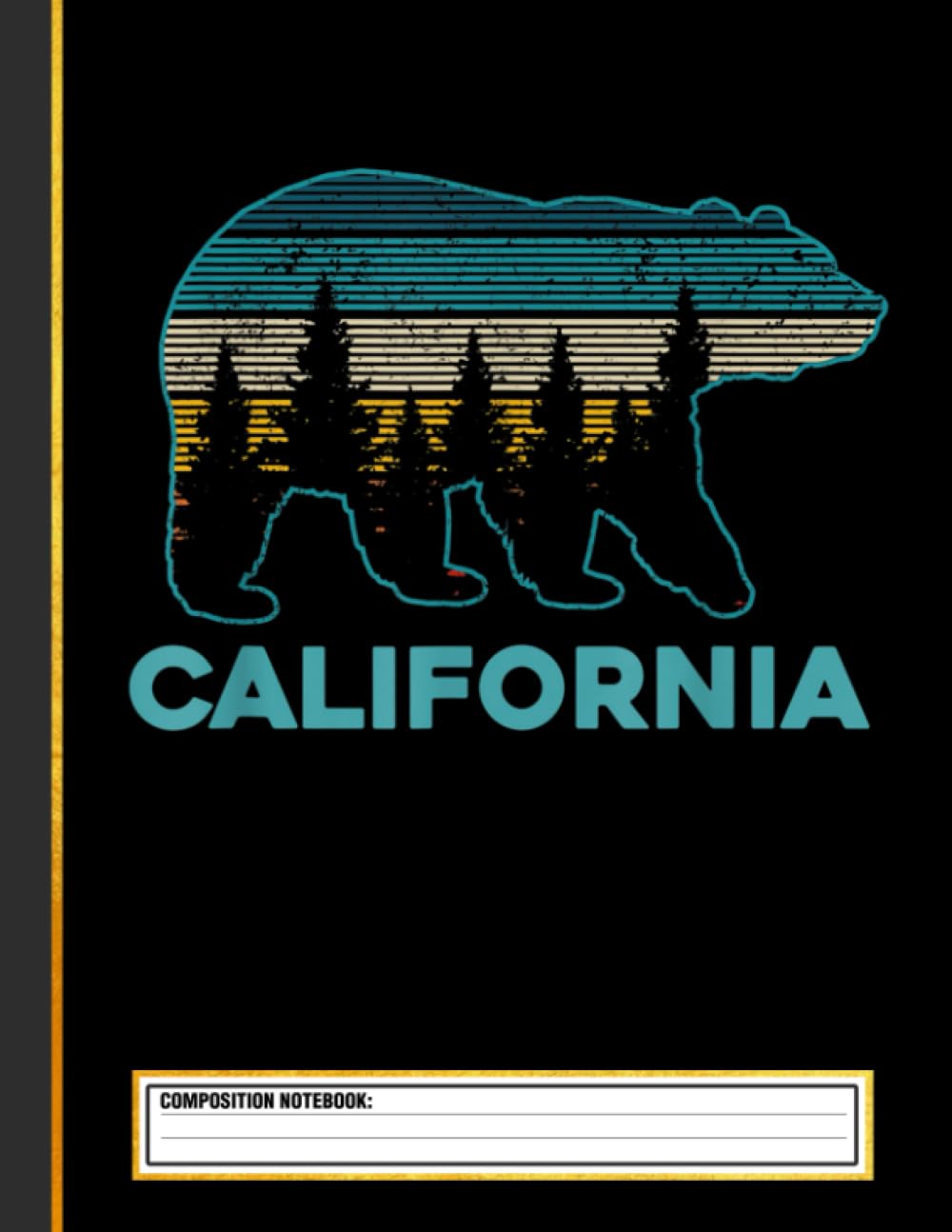 California Bear Vintage Retro Nature Composition Notebook