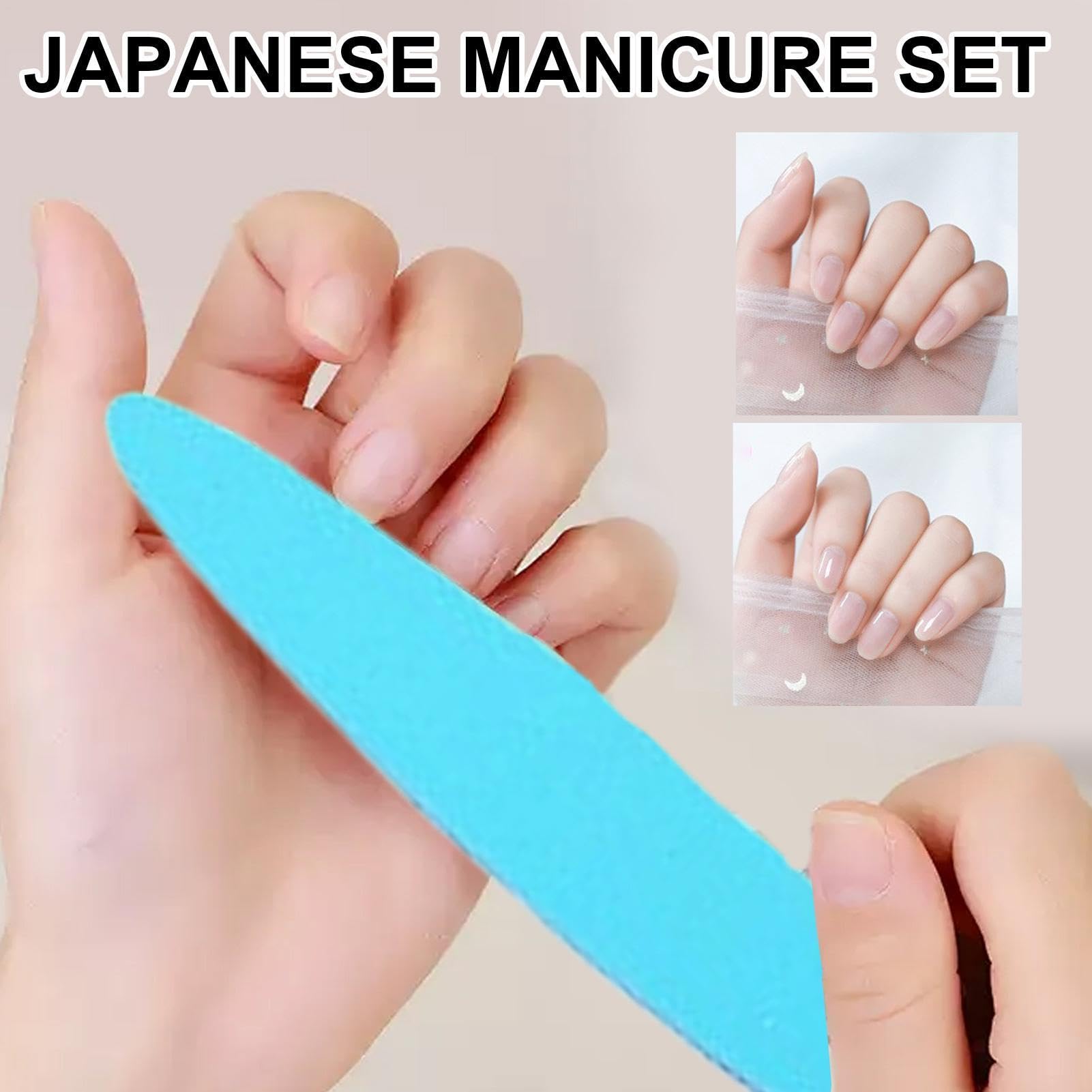 Kit Manucure Japonaise, Coffret De Soin Des Ongles, Set Préparation Ongles Naturels Pour Femmes, Ensemble D'outils De Soins Des Ongle Pour Les Traitements De Croissance De La Réparation
