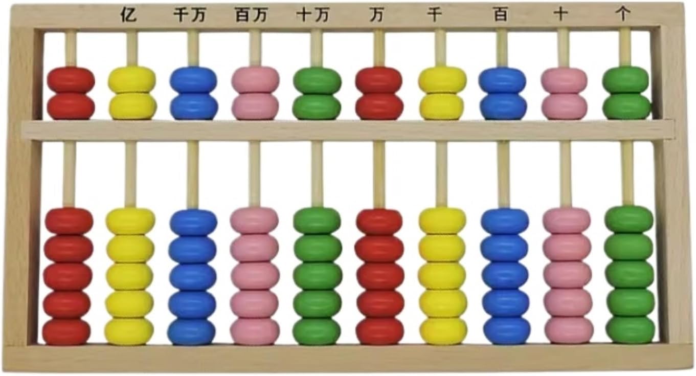 Math Abacus Educational Tool Wooden Abacus Colored Math Counting Manipulatives Learn and Numbers Office Decoration