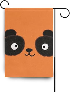 Cute Cartoon Panda Eyes Orange outdoor flags & banners banner for outside for Outdoor decoration 28x40 double sided