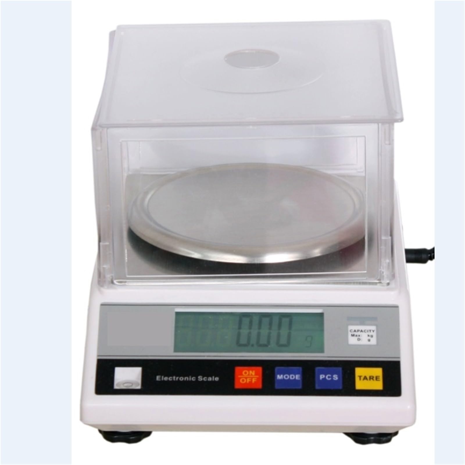 Básculas digitales de laboratorio, Balanza de laboratorio electrónica digital de gran tamaño, for joyas, monedas de oro, as, gramos, 0,01 g - 600 g, con nivel de burbuja de 2 kg.(600gx0.01g)