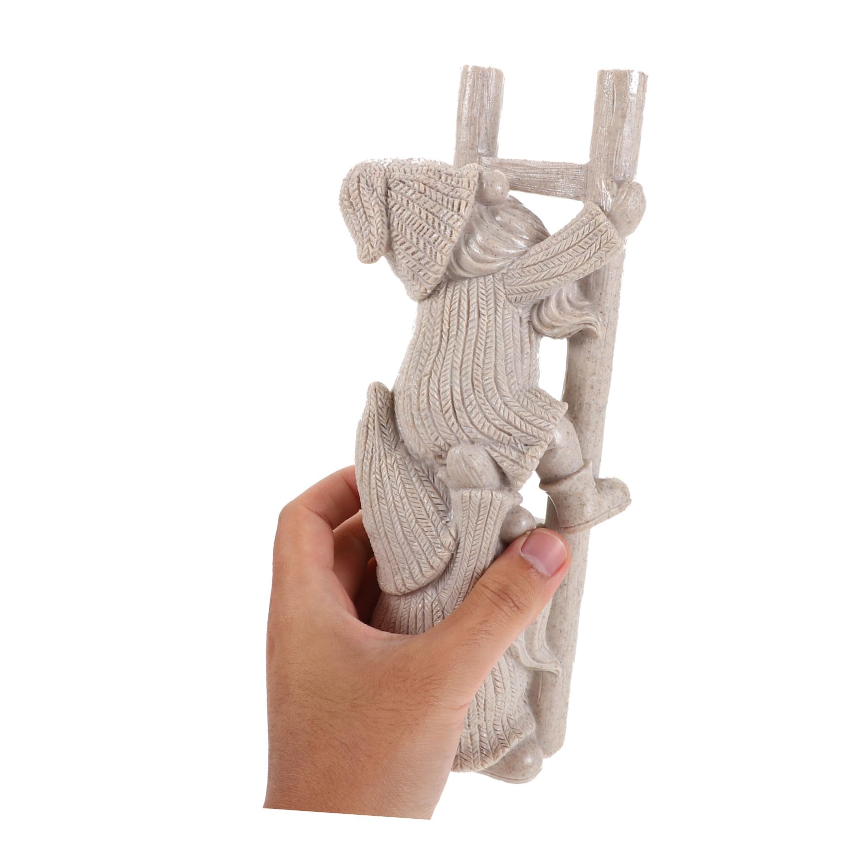 TOYANDONA Statue De GNOME Grimpant à Échelle Figurine Résine pour Décoration De Jardin Extérieur Ornement De GNOME De Patio