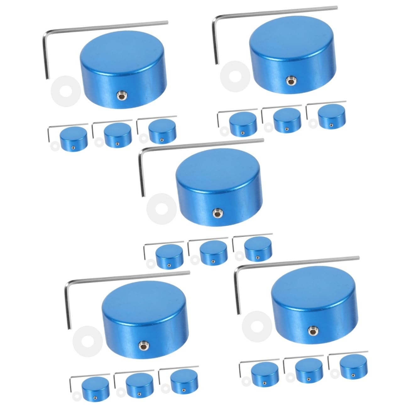 ibasenice 5ensembles Capuchons De Pédale Effet Métal Pour Guitare Outils De Montage Et Remplacement Pour Pédales Effet
