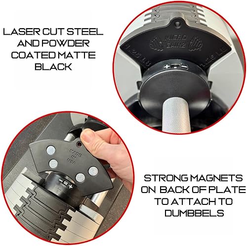 Miniatura 5 de Micro Gainz 1.25LB Magnetic Weight Attachment for Nuobell Style Adjustable Dumbbells, Choose 2 or 4 Piece Magnetic Weight Plates, Ideal for Micro