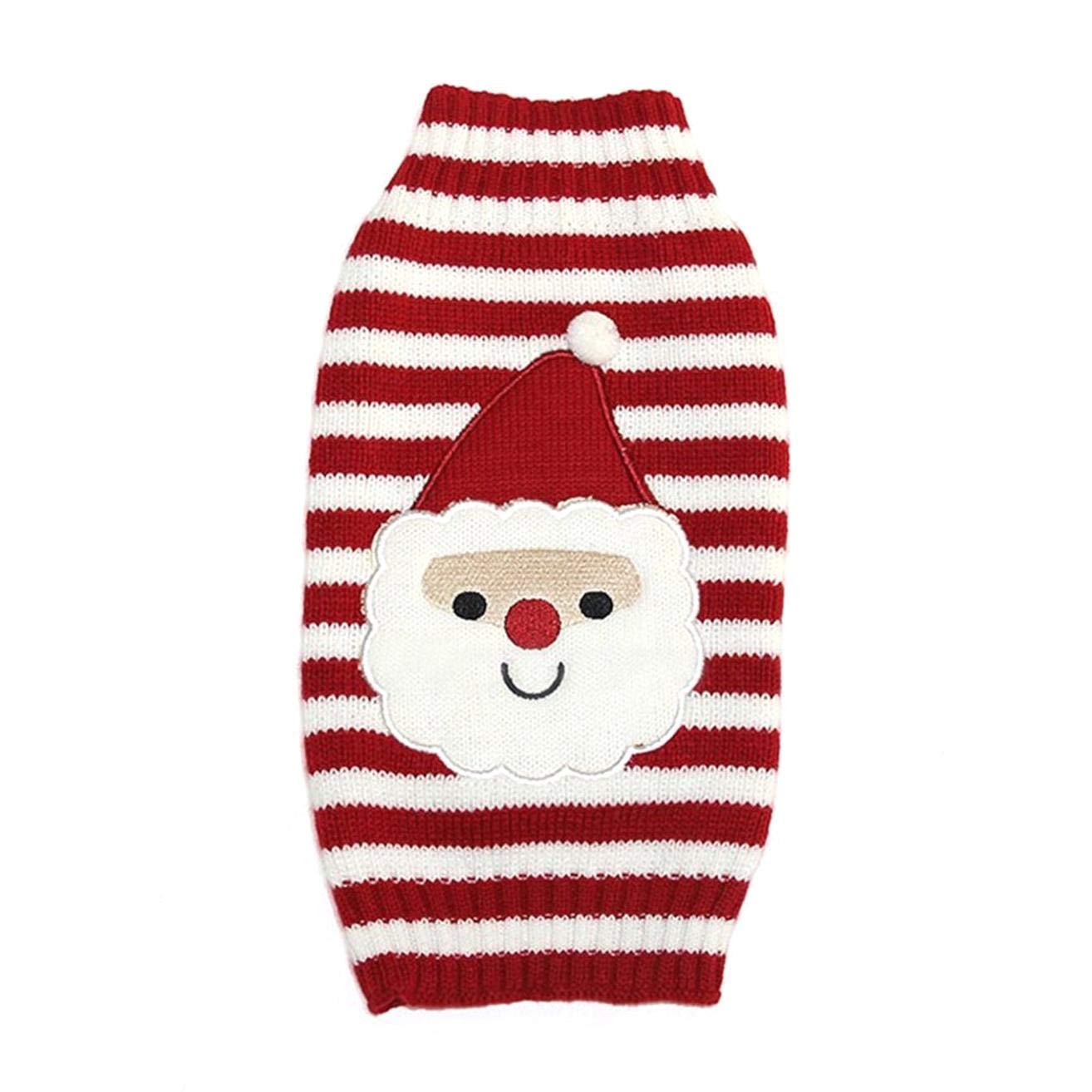 Fifet Santa Pet Clothes 38 x 25 x 3 cm Red and White Striped Dog Sweater