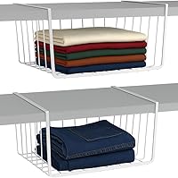 Vista 1 de Modern Home Cestas de almacenamiento de alambre para debajo del estante, organizador colgante para gabinete, despensa o armario, cesta de metal