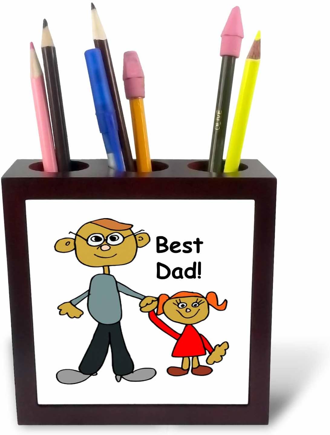 3dRose Best Dad 5 inch tile pen holder image 2