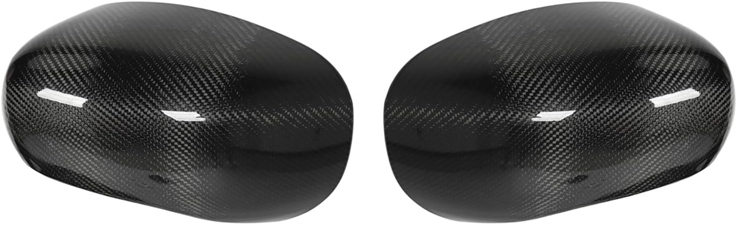 2PCS Rearview Mirror Cover Bright Black Carbon Fiber Left Right Side Mirror Caps Fit for 300 All 4 Door Rear View Mirror CoverSide Rearview Mirror CoverSide Rearview Mirror