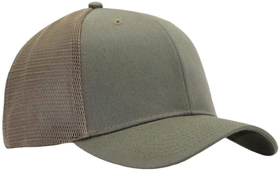 Image of Mens Mesh Snapback Hat Fits One Size & XXL | Structured Adjustable Trucker Hats | Sturdy Outdoor Blank Baseball Cap